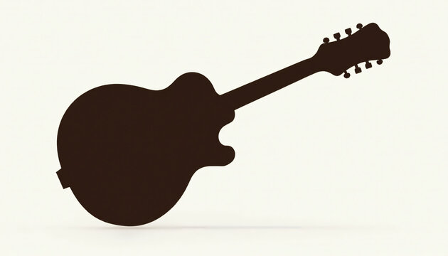 Dark Brown Electric Guitar Silhouette