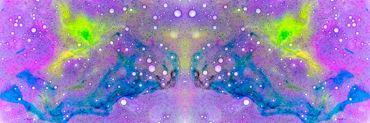 Colorful slime texture background with air bubbles, like a galaxy