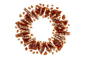 Broken almond brittle arrangement