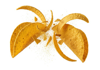 Taco shells arrangement transparent background