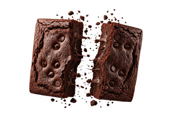 Brownie split revealing chocolate