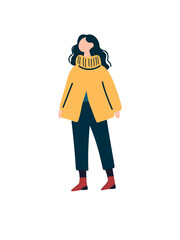 vector illustration full length woman portrait