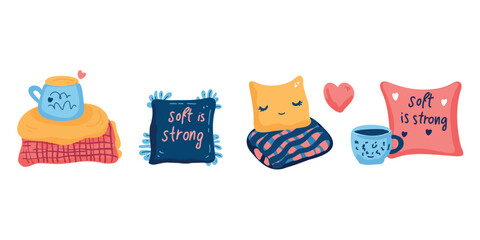 vector illustration soft is strong motivational poster