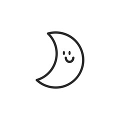 シンプルな三日月のアイコン 天気
