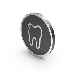 Silver Dental Outline Emblem PNG