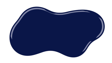 A dark blue amorphous blob with a glossy sheen