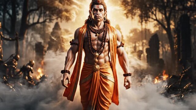 Lord Rama in a mystical forest setting with divine aura.