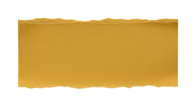 Torn Yellow Paper, Rectangle with Rough Edges and Textured Surface, cutout, PNG isolated on white or transparent background