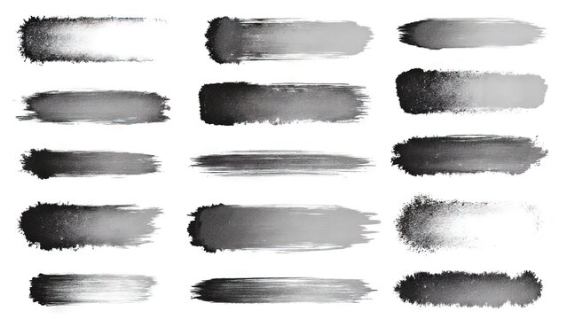 Black and White Brush Strokes for Artistic Backgrounds and Designs