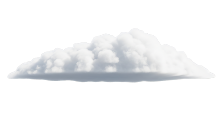 Fluffy white cloud isolated on black background