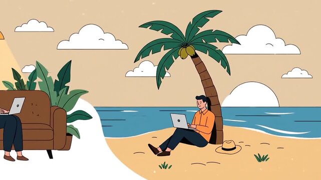 Work From Home to Beach - Digital Nomad Lifestyle Transition.