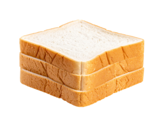 Soft stacked white bread slices, fluffy texture, fresh bakery staple, perfect for breakfast, sandwiches, snacks, and creative food presentations on clean backgrounds.