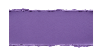 Torn Purple Paper, Strip with Rough Edges and Textured Surface, cutout, PNG isolated on white or transparent background