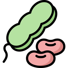beans icon illustration design with filled outline