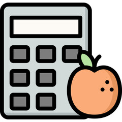 calculator icon illustration design with filled outline