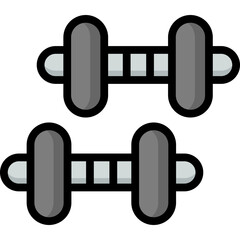 dumbbell icon illustration design with filled outline