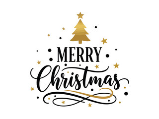 luxury christmas vector with golden tree stars and elegant typography perfect for greeting cards posters and festive artwork