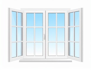 Obraz premium Open window on a white background. Vector illustration
