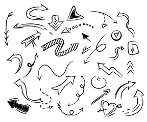 Hand drawn arrow illustration collection