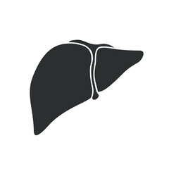 Liver organ logo flat design, liver icon, simple hand drawn organ vector illustration, flat design element. Illustration design for, logo, symbol, icon, and emblem.