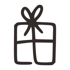 outline handdrawn  gift box