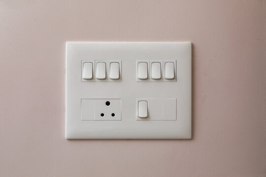 modern switches on switchboard	
