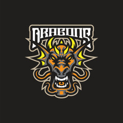 Dragon mascot logo design vector. Dragon head illustration for sport and esport team.