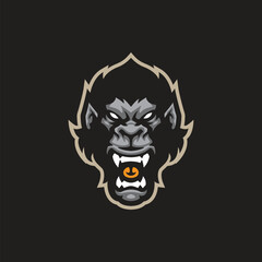 Monkey mascot logo design vector. Monkey head illustration for sport and esport team.