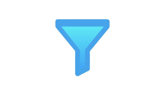 Simple blue filter icon on a White Background