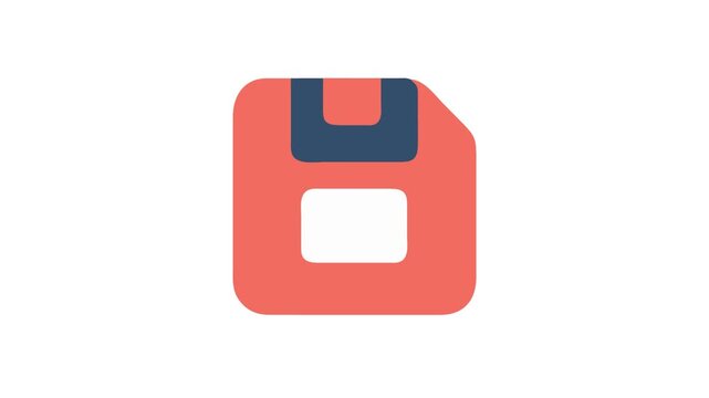 Retro floppy disk icon on White Background illustration