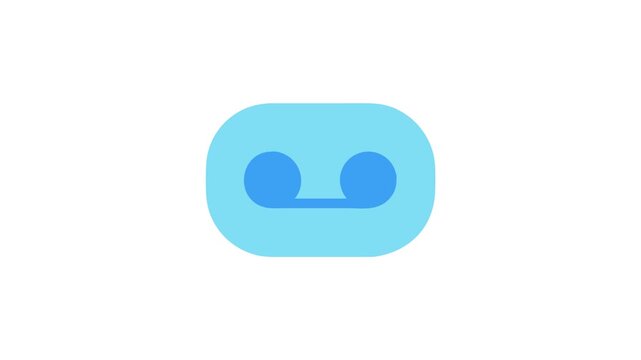 Retro voicemail icon in a blue graphic style