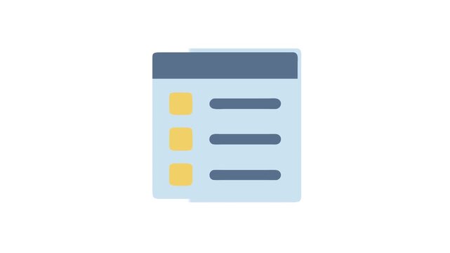 Minimalist flat design of a checklist or document interface