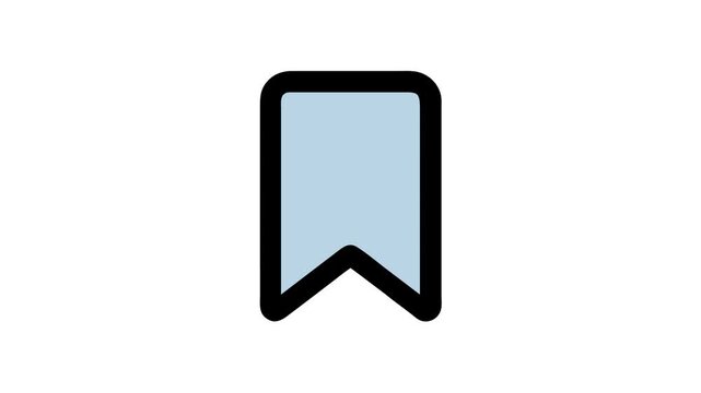 Light blue bookmark icon symbol on a White Background