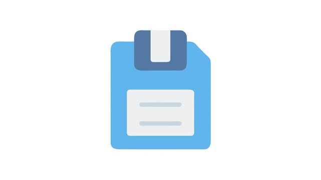 Vintage floppy disk icon in flat style design