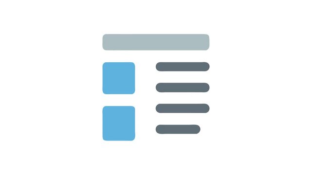 Simple flat design website layout interface with blocks and lines