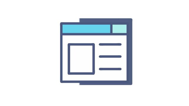 Simple Website Layout Icon with Image and Text Blocks