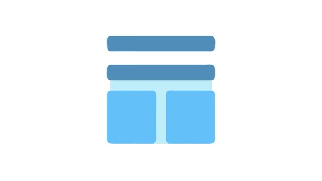 Flat design layout example with cool blue color scheme