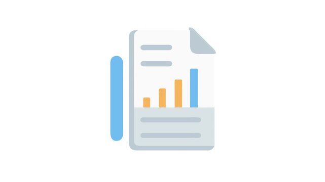 Flat design icon illustration showing business report growing steadily