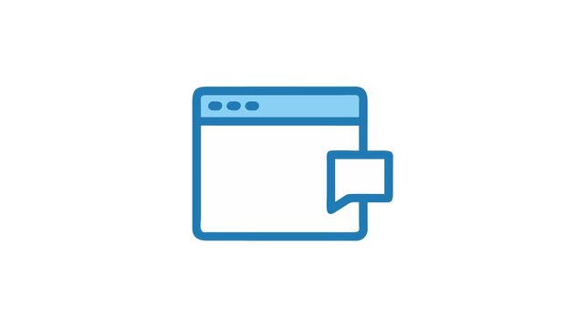Simple browser window with conversation bubble icon illustration