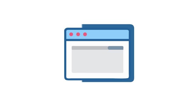 Simple browser window interface design with loading bar