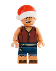 Naklejka premium Dortmund - Deutschland 4. November 2025 - Lego Figur Ruffy mit roter Mütze der Serie One Piece - Studio Aufnahme