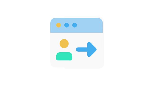 User interface flat icon with arrow pointing rightward direction