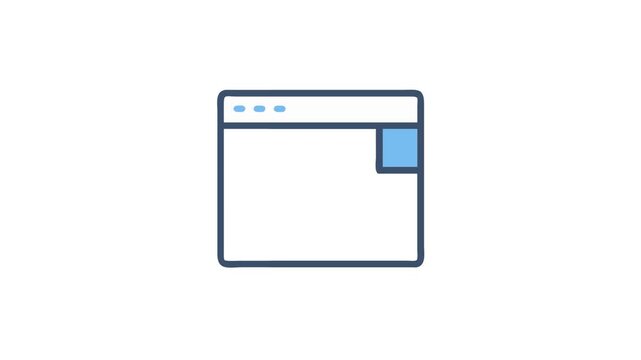 Simple web browser window icon on White Background