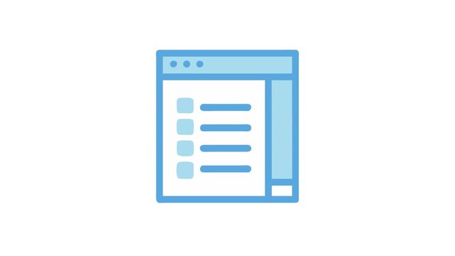 Simple blue list icon, webpage interface element illustration
