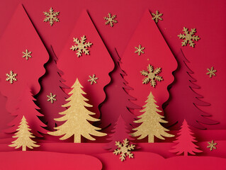 Photography,Minimal Christmas paper art background