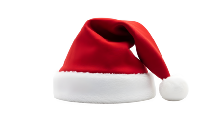 Festive santa claus hat for christmas celebration isolated on transparent background