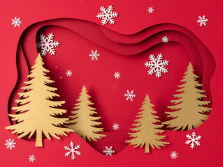 Photography,Minimal Christmas paper art background