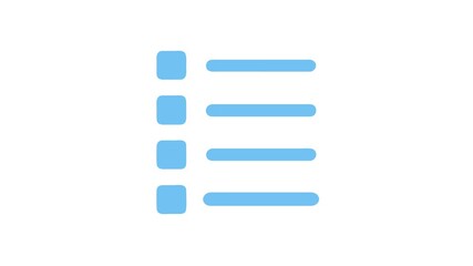 Simple list symbol with rounded shapes on White Background