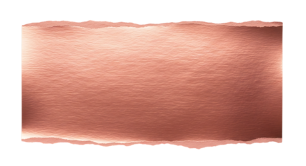 Torn Rose Gold Paper, Texture with Jagged Edges, cutout, PNG isolated on white or transparent background