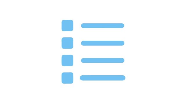 Simple list symbol with rounded shapes on White Background